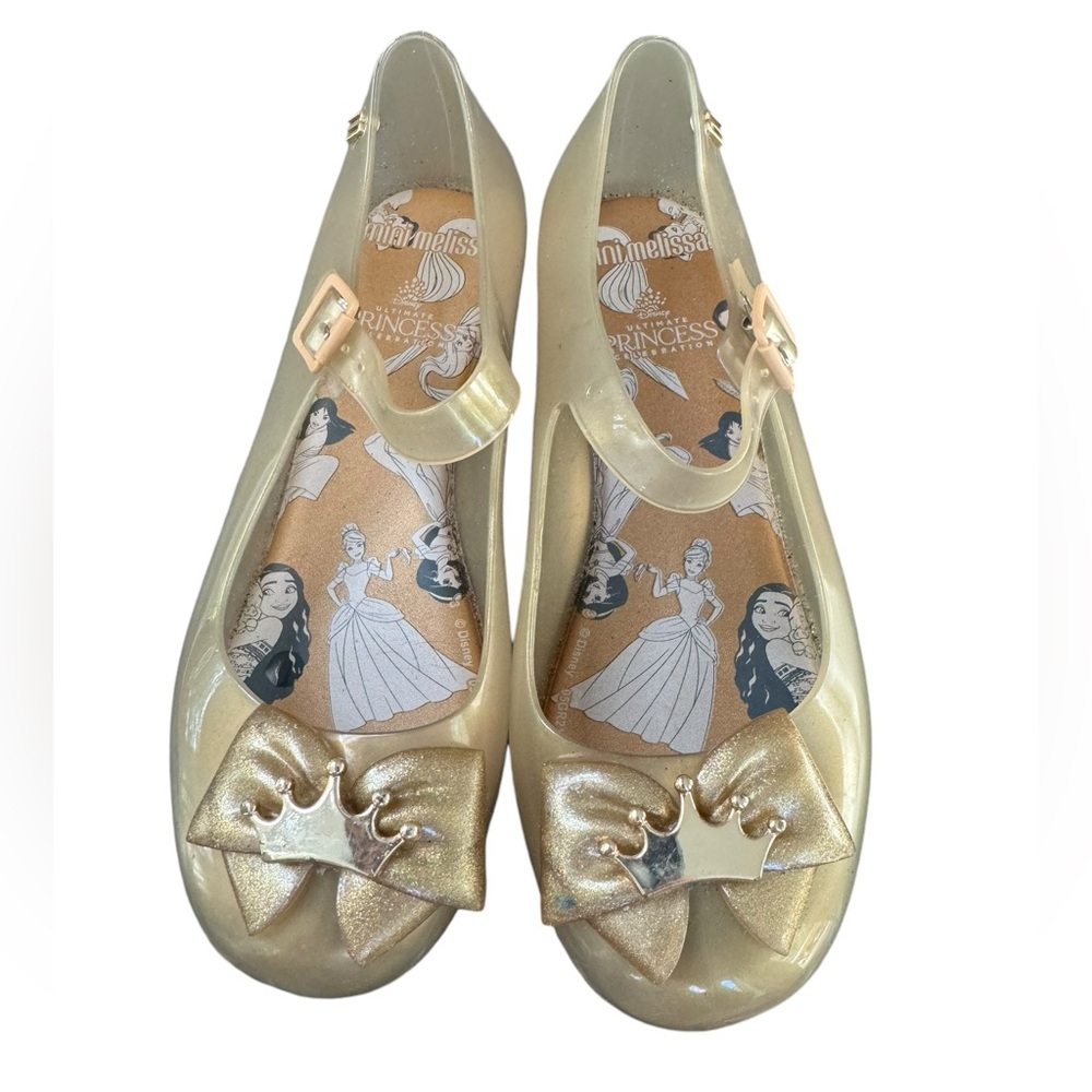 Mini Melissa‎ Disney Princess Gold Crown Jelly Shoes Girls Size 4